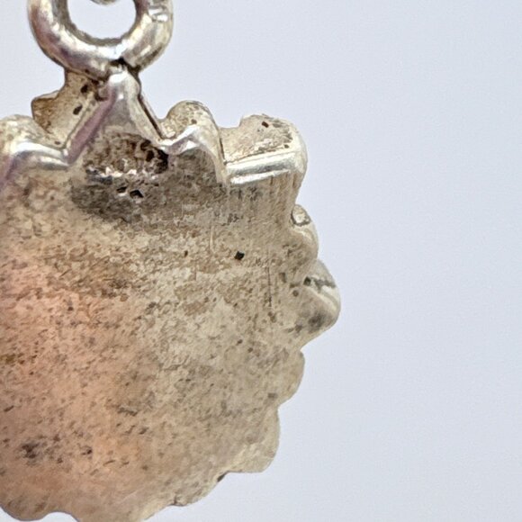 VTG Sterling Silver 925 Native American Turquoise Dangle Earrings Size 1" Length - Picture 6 of 10